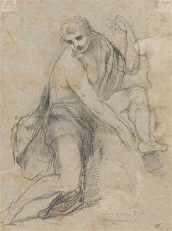 GIOVANNI CARNOVALI, CALLED IL PICCIO (Montegrino 1806-1873 Cremona) The Rape of a Sabine Woman * Study of a Kneeling Male Figure (A You